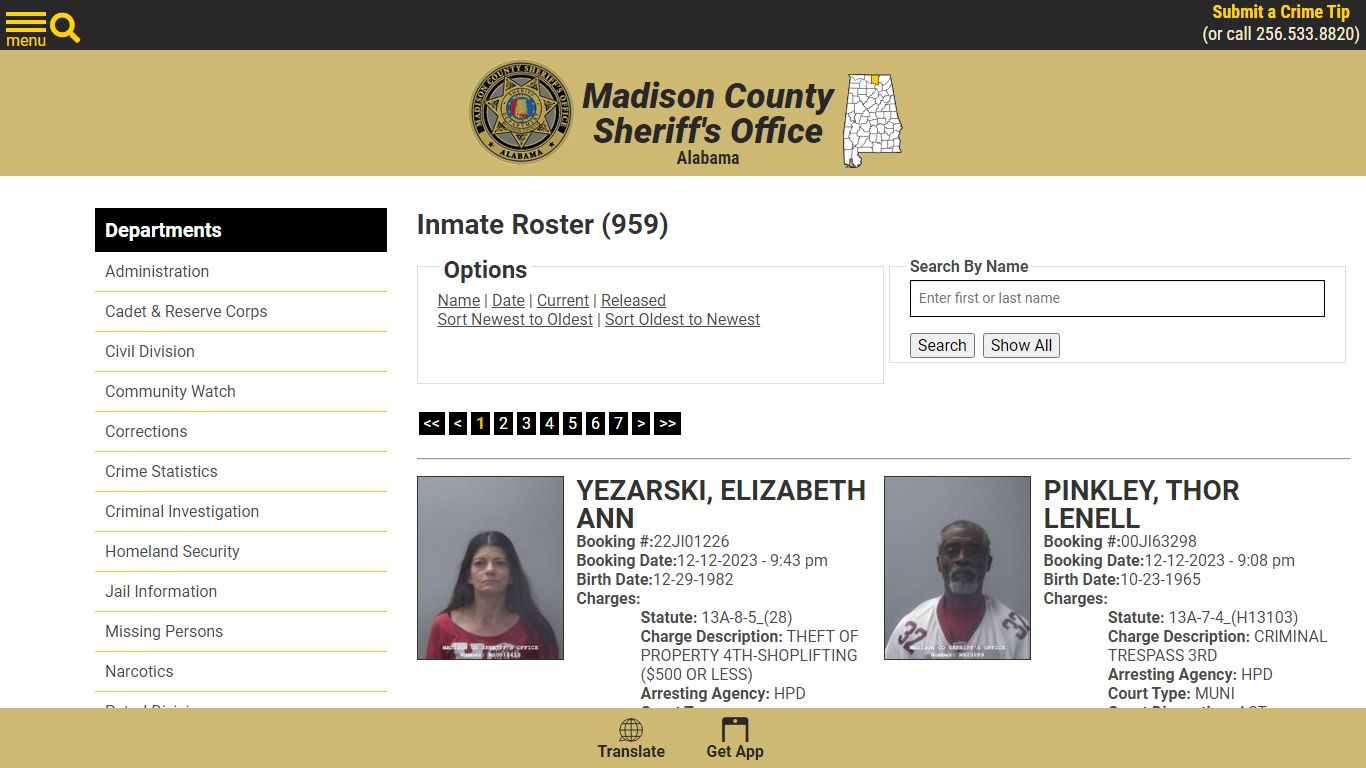 Inmate Roster - Madison County Sheriff's Office
